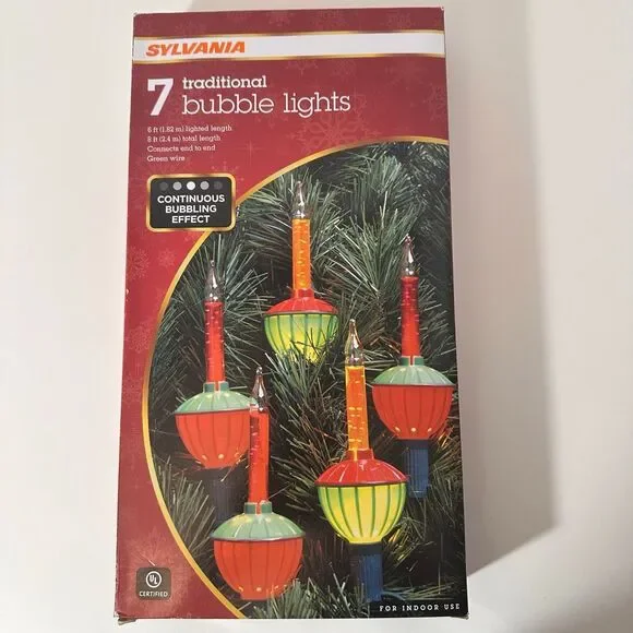 Sylvania Traditional Bubble Christmas Lights (7 count) New in Box - Picture 4 of 16